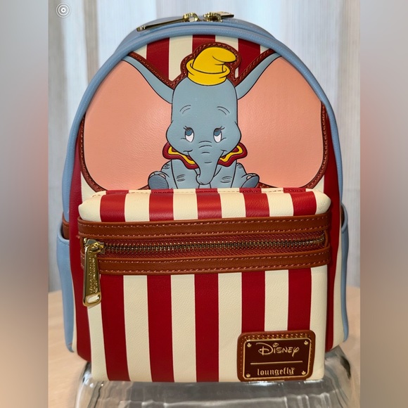 LOUNGEFLY X DISNEY Dumbo Stripe Star of The Show Mini Backpack - Picture 1 of 1